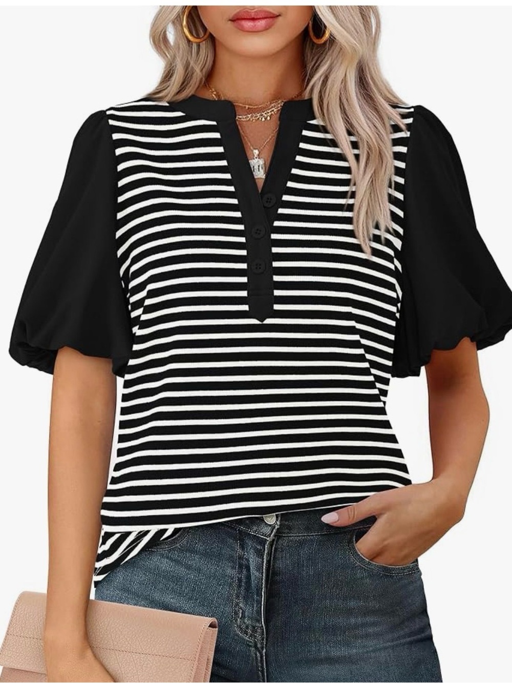 BTFBM Striped Textured Top